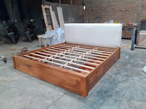 Dipan Ranjang Tempat Tidur Kayu Jati Minimalis 6 Laci HMJ-TTD 45 - Image 5