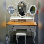 Set Meja Rias Minimalis White Duco x Natural HMJ-MJRS 003