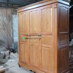 Almari Pakaian Lemari Baju Kayu Jati Minimalis 3 Pintu HMJ-LPKN 34