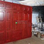 Almari Pakaian Lemari Baju Kayu Jati Minimalis 6 Pintu x Laci Finishing Natural HMJ-LPKN 35