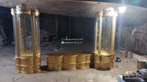 Display Cabinet Lemari pajang Almari Hias Klasik Mewah Gold HMJ-DSC 16