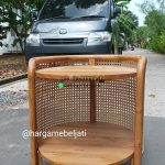Nakas Minimalis Retro Kayu Jati x Rotan HMJ-NKS 17