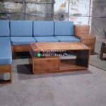 Set Kursi Sofa Tamu Minimalis Kayu Jati Solid L Shape HMJ-SKTMU 29