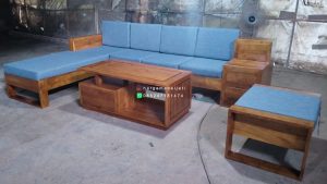 Set Kursi Sofa Tamu Minimalis Kayu Jati Solid L Shape HMJ-SKTMU 29 - Image 2