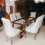 Set Kursi Makan Minimalis Mewah dan Modern Finishing Natural x Jok Kayu Jati Berkualitas HMJ-SKMKN 35 - Image 2