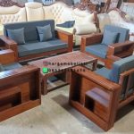 Set Kursi Tamu Minimalis Square Kayu Jati Solid Finishing Natural Kayu HMJ-SKTMU 35