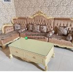 Set Kursi Tamu Klasik Ukir L Shape Kayu Jati Finishing Natural HMJ-SKTMU 32