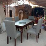 Set Kursi Makan Minimalis Modern Flamboyan  Finishing Natural x jok Kayu Jati Berkualitas HMJ-SKMKN 34 - Image 3