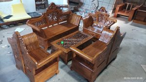 Set Kursi Tamu Klasik Ukir Madura Kayu Jati Finishing Natural HMJ-SKTMU 31 - Image 3