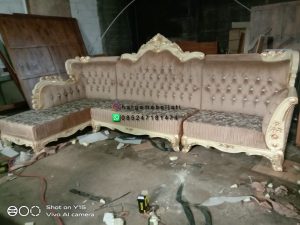 Set Kursi Tamu Klasik Ukir L Shape Kayu Jati Finishing Natural HMJ-SKTMU 32 - Image 4