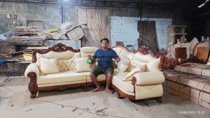Set Kursi Sofa Tamu Klasik Ukir L Shape Mewah Kayu Jati Finishing Natural HMJ-SKTMU 34 - Image 5