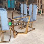 Set Kursi Makan Minimalis Mewah dan Modern Industrial Stainless Steel HMJ-SKMKN 36