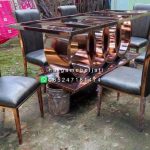Set Kursi Makan Minimalis Mewah dan Modern Industrial Stainless Steel HMJ-SKMKN 37