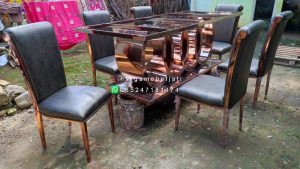 Set Kursi Makan Minimalis Mewah dan Modern Industrial Stainless Steel HMJ-SKMKN 37