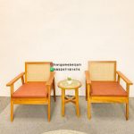 Set Kursi Teras Minimalis Kayu Jati Kombinasi Ayaman Rotan Finishing Natural HMJ-SKATRS 17