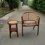 Set Kursi Teras Minimalis Kayu Jati Kombinasi Ayaman Rotan Finishing Natural HMJ-SKATRS 18