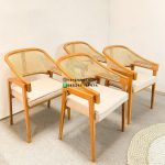 Set Kursi Teras Minimalis Kayu Jati + Anyaman Rotan Finishing Natural HMJ-SKATRS 14 - Image 2