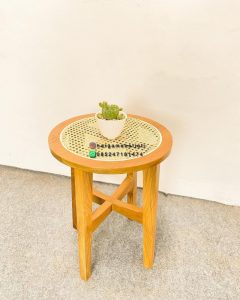 Set Kursi Teras Minimalis Kayu Jati Kombinasi Ayaman Rotan Finishing Natural HMJ-SKATRS 17 - Image 2