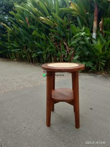 Set Kursi Teras Minimalis Kayu Jati Kombinasi Ayaman Rotan Finishing Natural HMJ-SKATRS 18 - Image 3