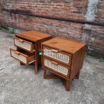 Mebel Jati Nakas Laci Dua Minimalis Kayu Jati Kombinasi Rotan HMJ-NKS 19 - Image 2