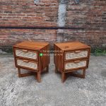 Mebel Jati Nakas Laci Dua Minimalis Kayu Jati Kombinasi Rotan HMJ-NKS 19