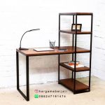 Furniture Industrial Meja Kerja Industrial Kombinasi Rak Multifungsi Material Kayu & Besi HMJ-FIN 01