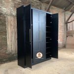 Furniture Jepara Jual Almari Pakaian Lemari Baju Modern Minimalis 4 Pintu Finishing Duco Hitam HMJ-LPKN 39 - Image 3