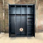 Furniture Jepara Jual Almari Pakaian Lemari Baju Modern Minimalis 4 Pintu Finishing Duco Hitam HMJ-LPKN 39 - Image 4