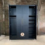 Furniture Jepara Jual Almari Pakaian Lemari Baju Modern Minimalis 4 Pintu Finishing Duco Hitam HMJ-LPKN 39 - Image 5