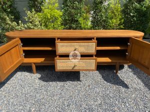 Furniture Meja TV Buffet TV Kayu Jati x Rotan Minimalis Retro Vintage HMJ-BFTV 26 - Image 2