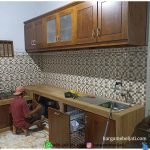 Harga Furniture Kitchen Set Kayu Jati Model Minimalis HMJ-KIT 02