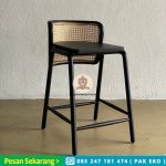 Kursi Bar Minimalis Kayu Jati x Rotan HMJ-KBR 01