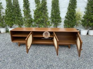 Meja TV Buffet TV Kayu Jati x Rotan Minimalis Retro Vintage HMJ-BFTV 25 - Image 2