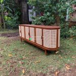 Pengrajin Mebel Jati Jepara Buffet Minimalis Kayu Jati Kombinasi Rotan HMJ-BUFT 39 - Image 2
