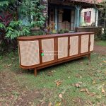 Pengrajin Mebel Jati Jepara Buffet Minimalis Kayu Jati Kombinasi Rotan HMJ-BUFT 39 - Image 3