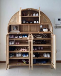 Pengrajin Mebel Jepara Jual Lemari Rak Sepatu Kayu Jati Custom Design HMJ-CF 06 - Image 2