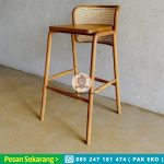 Produsen Furniture Jepara Kursi Bar Minimalis Kayu Jati x Rotan HMJ-KBR 03