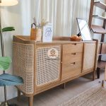 Supplier Mebel Jati Jepara Buffet Minimalis Kayu Jati Kombinasi Rotan HMJ-BUFT 40 - Image 2