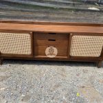 Toko Meja TV Modern Minimalis Terbaru Kayu Jati Kombinasi Rotan HMJ-BFTV 28