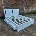 Dipan Ranjang Tempat Tidur White Duco Modern Minimalis HMJ-TTD 85