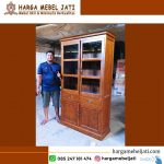 Harga Display Cabinet Lemari Pajangan Almari Hias Minimalis Kayu Jati HMJ-DSC 17