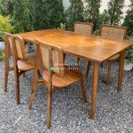 Katalog Mebel Jepara Set Kursi Makan Minimalis Kayu Jati Kombinasi Rotan HMJ-SKKN 45