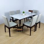 Set Kursi Meja Makan Top Marmer Minimalis Mewah Moden Style HMJ-SKKN 49